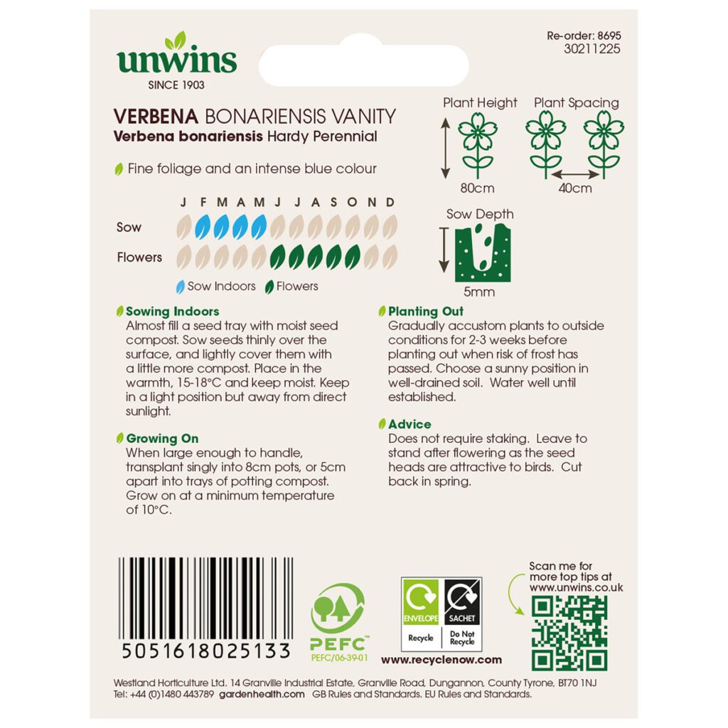 Unwins Verbena Bonariensis Vanity Seeds 5051618025133 2